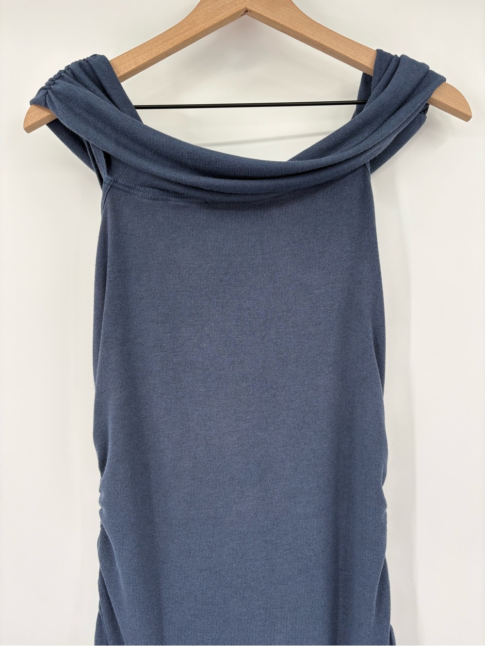 Lioness Field of Dreams Off-Shoulder Ruched Maxi Dress Navy Blue Size L - Picture 13 of 14